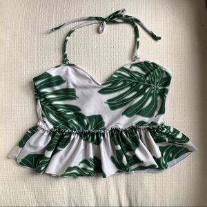 Kortni Jeane palms peplum swim top